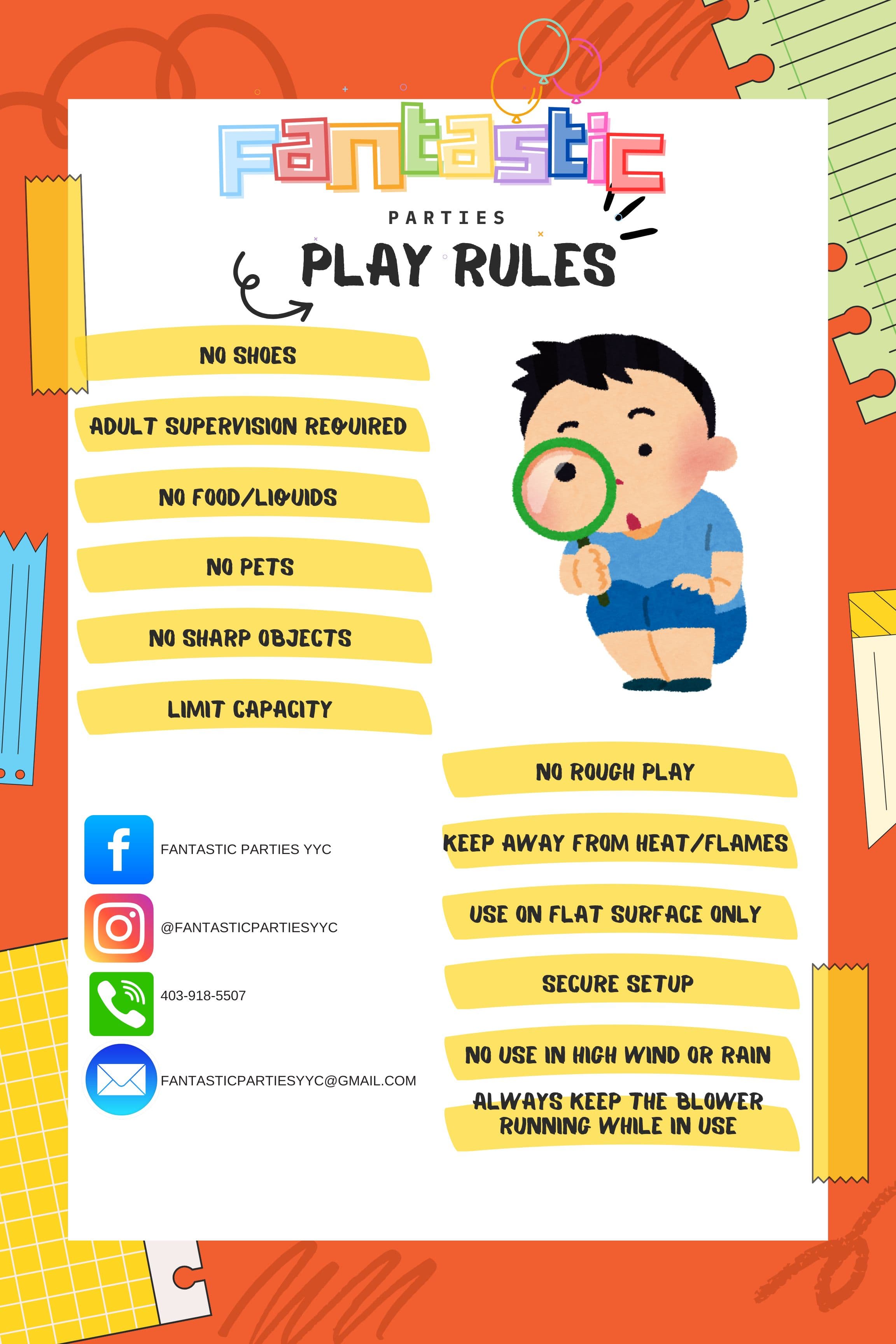 Bubble dome safety rules