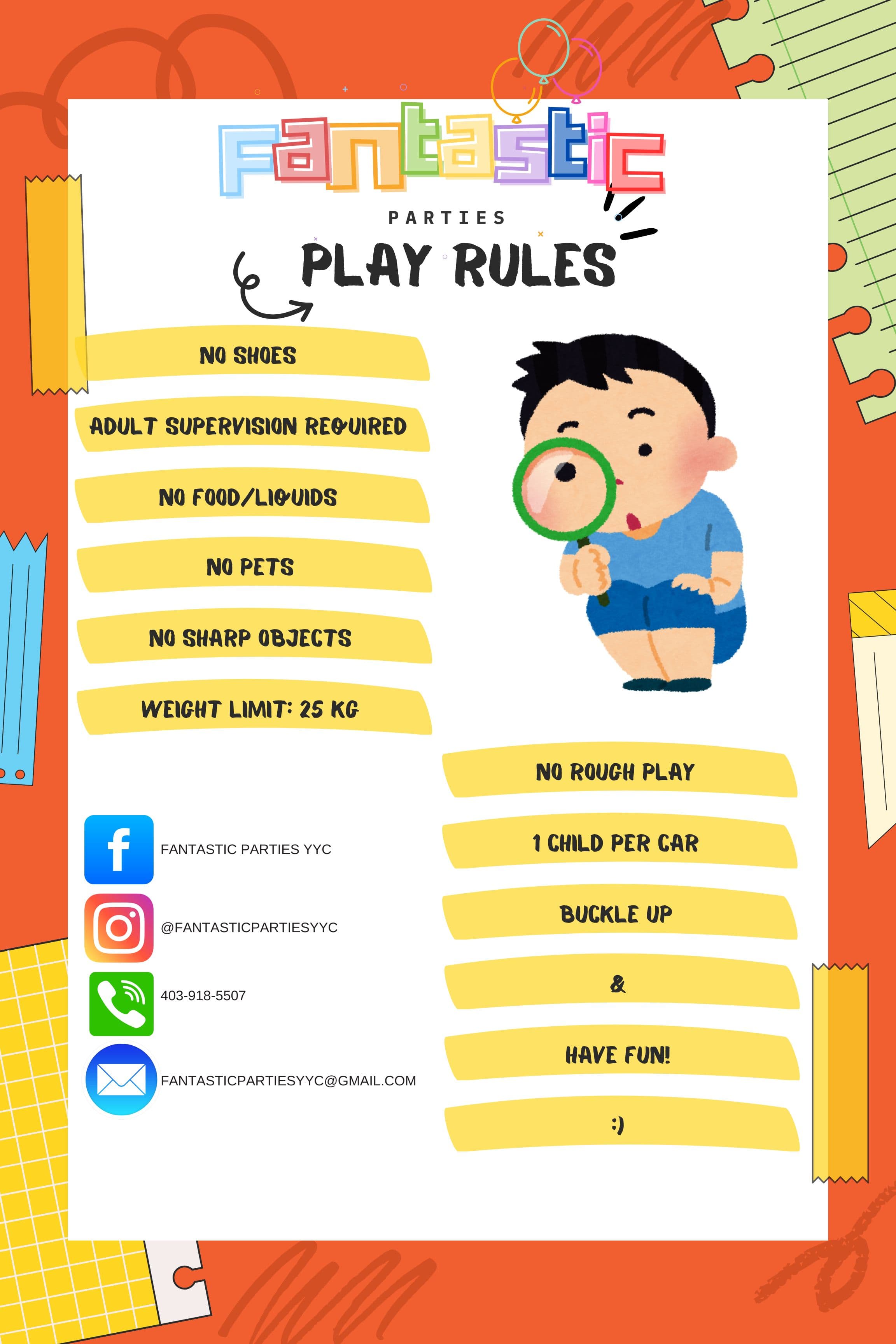 Bumper car safety rules — ages 1 to 6, supervised play, one child per car